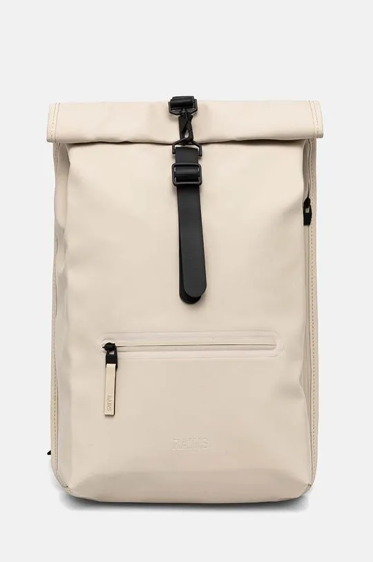 Rains backpack Rolltop Rucksack W3 beige color smooth 13320-26