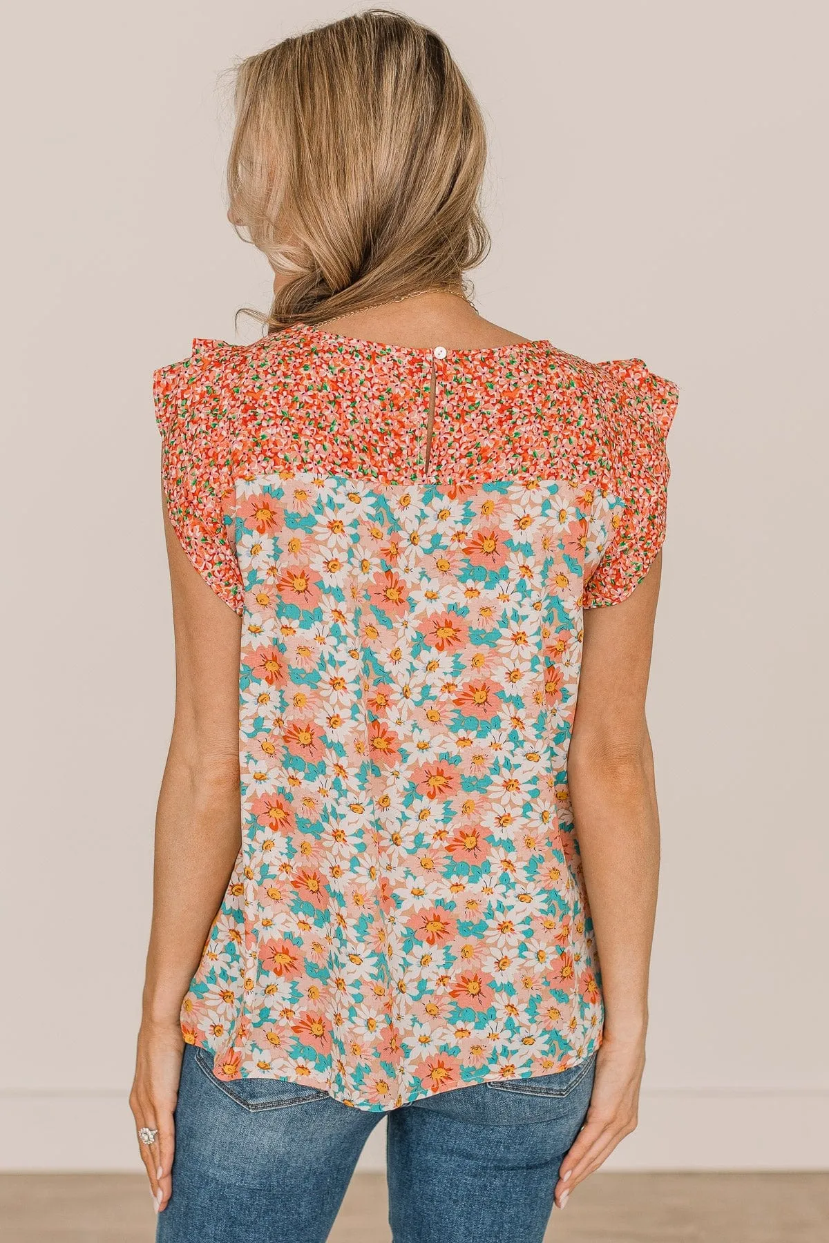 Reminders Of Us Floral Blouse- Coral