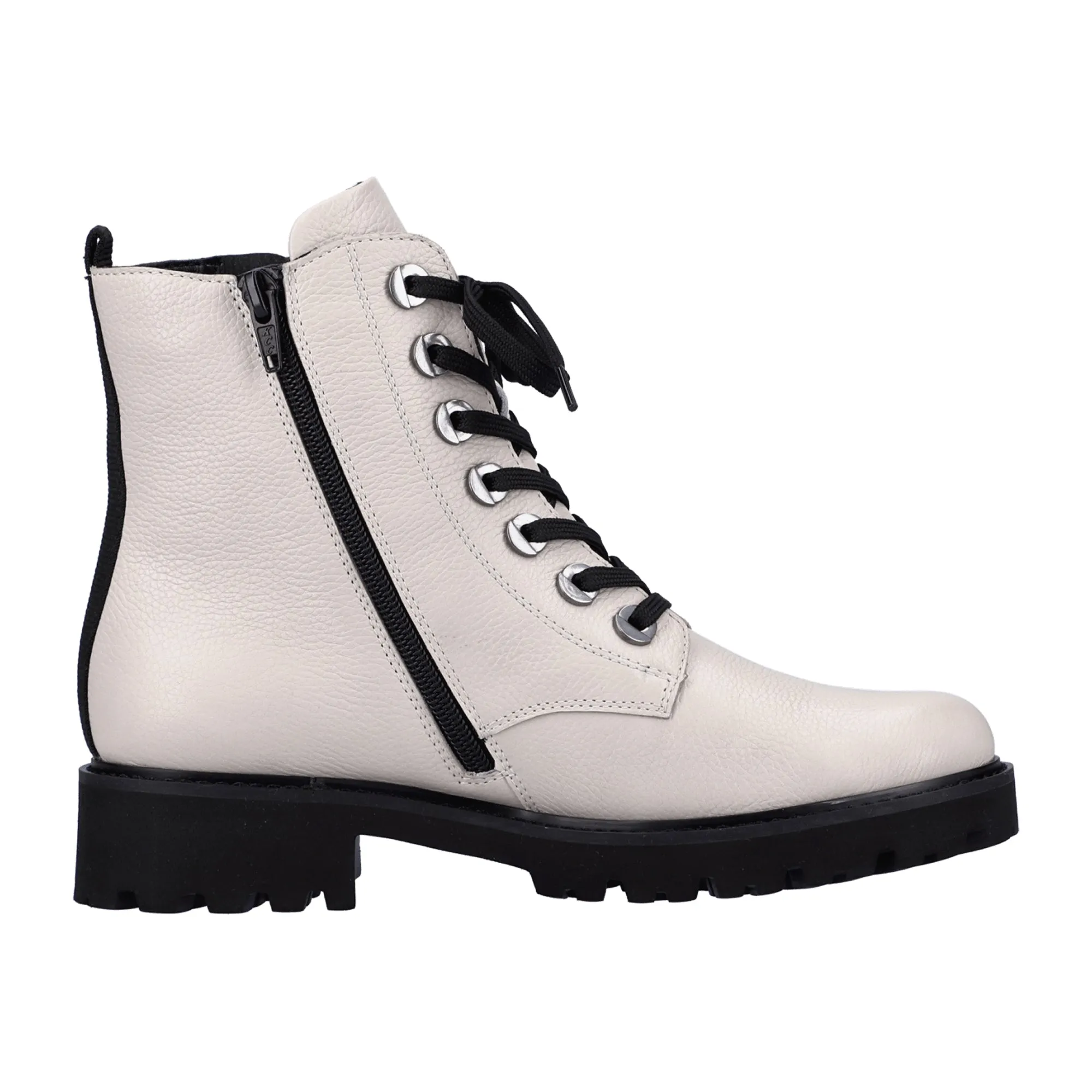 Remonte Women's White Biker Boots with Zipper and EVA Sole for Comfort