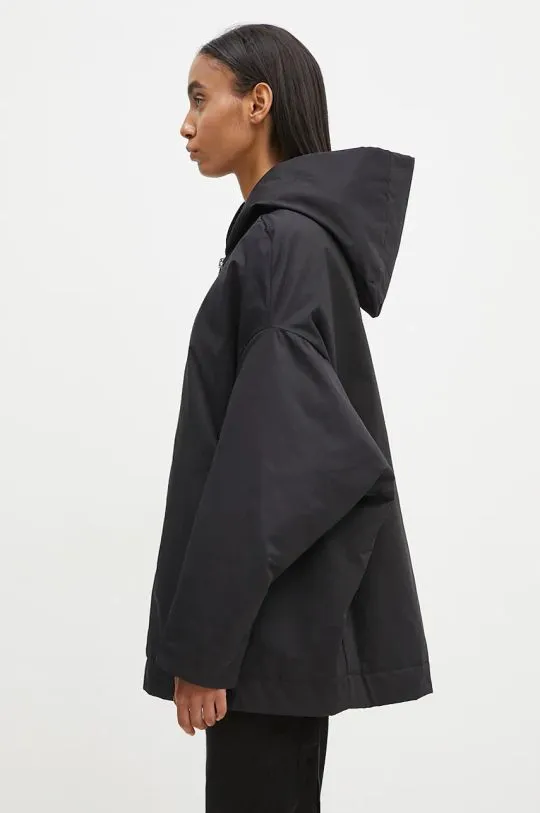 Rick Owens jacket Hooded Peter women's black color DS02D2725.MU