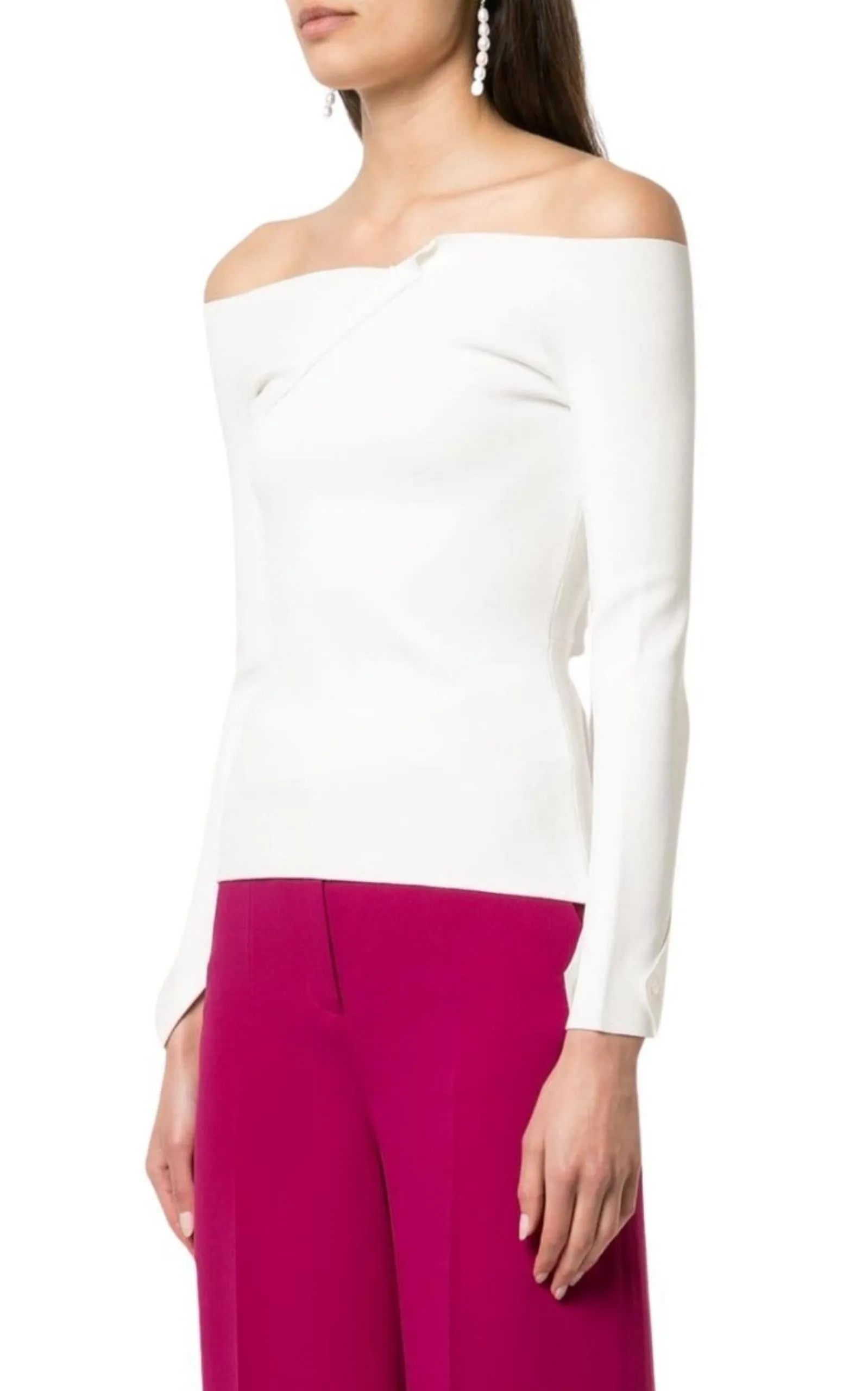 Roland Mouret  |Angeles Off-the-shoulder Ponte Top