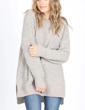 Round-Neck Popcorn Sweater