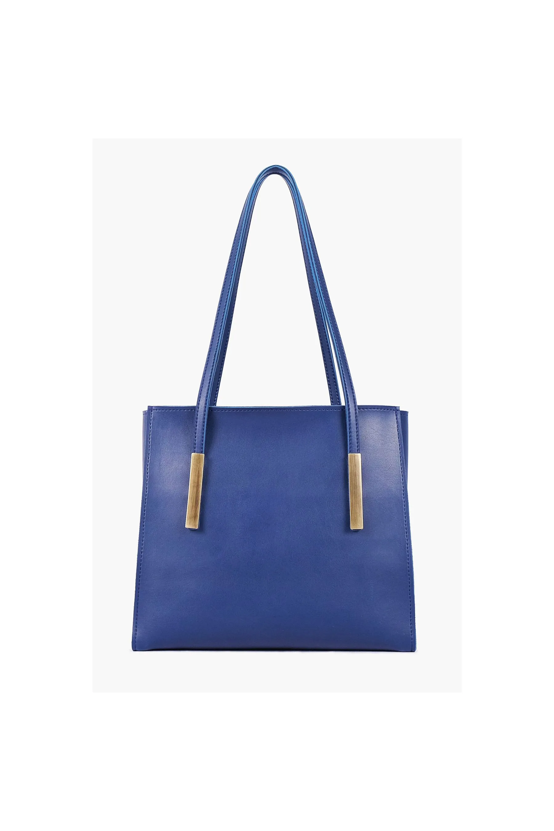 RTW Blue Zipper Shoulder Bag With Long Handle Blue Women Shoulder Bags