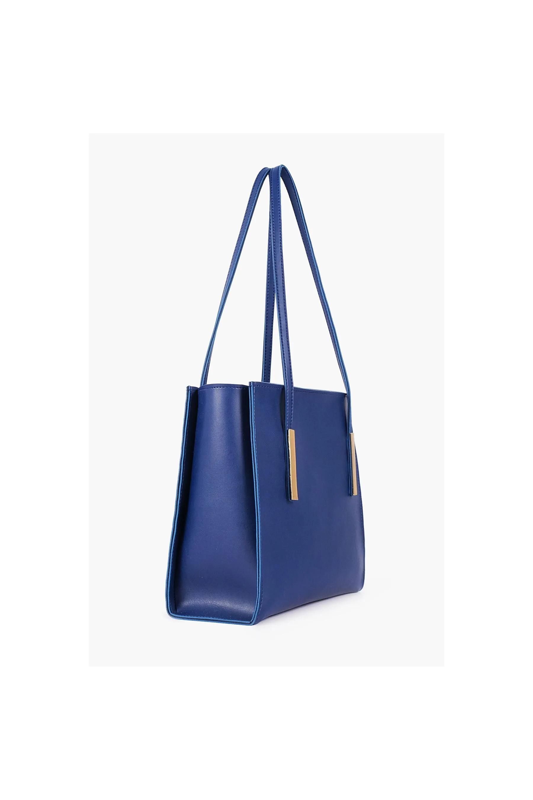 RTW Blue Zipper Shoulder Bag With Long Handle Blue Women Shoulder Bags