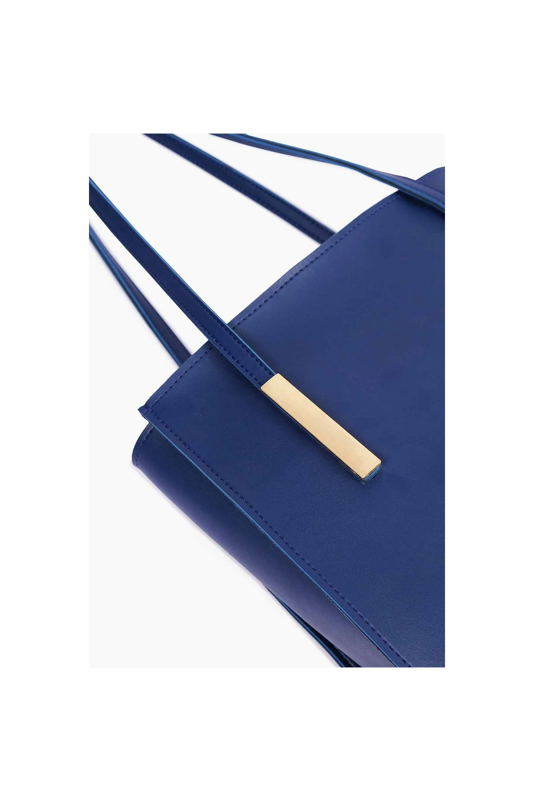 RTW Blue Zipper Shoulder Bag With Long Handle Blue Women Shoulder Bags