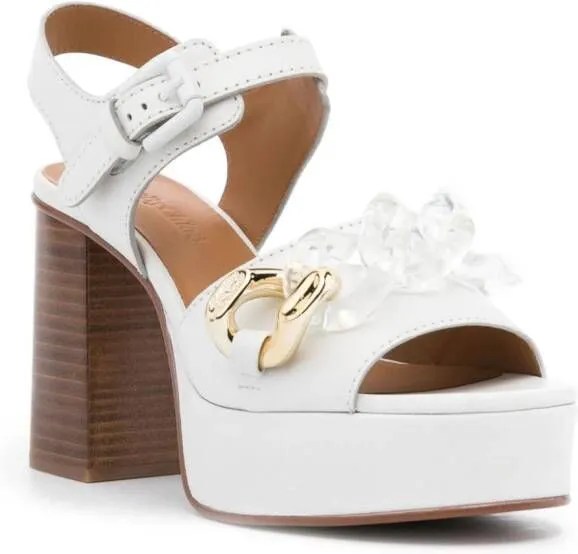 See by Chloé chain-link platform sandals White