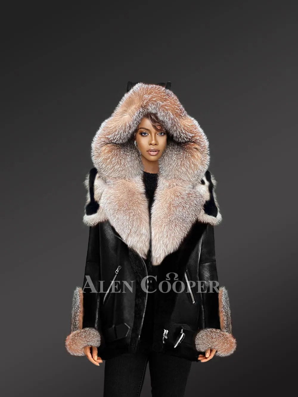 Sheepskin Shearling Jacket Coat for Women