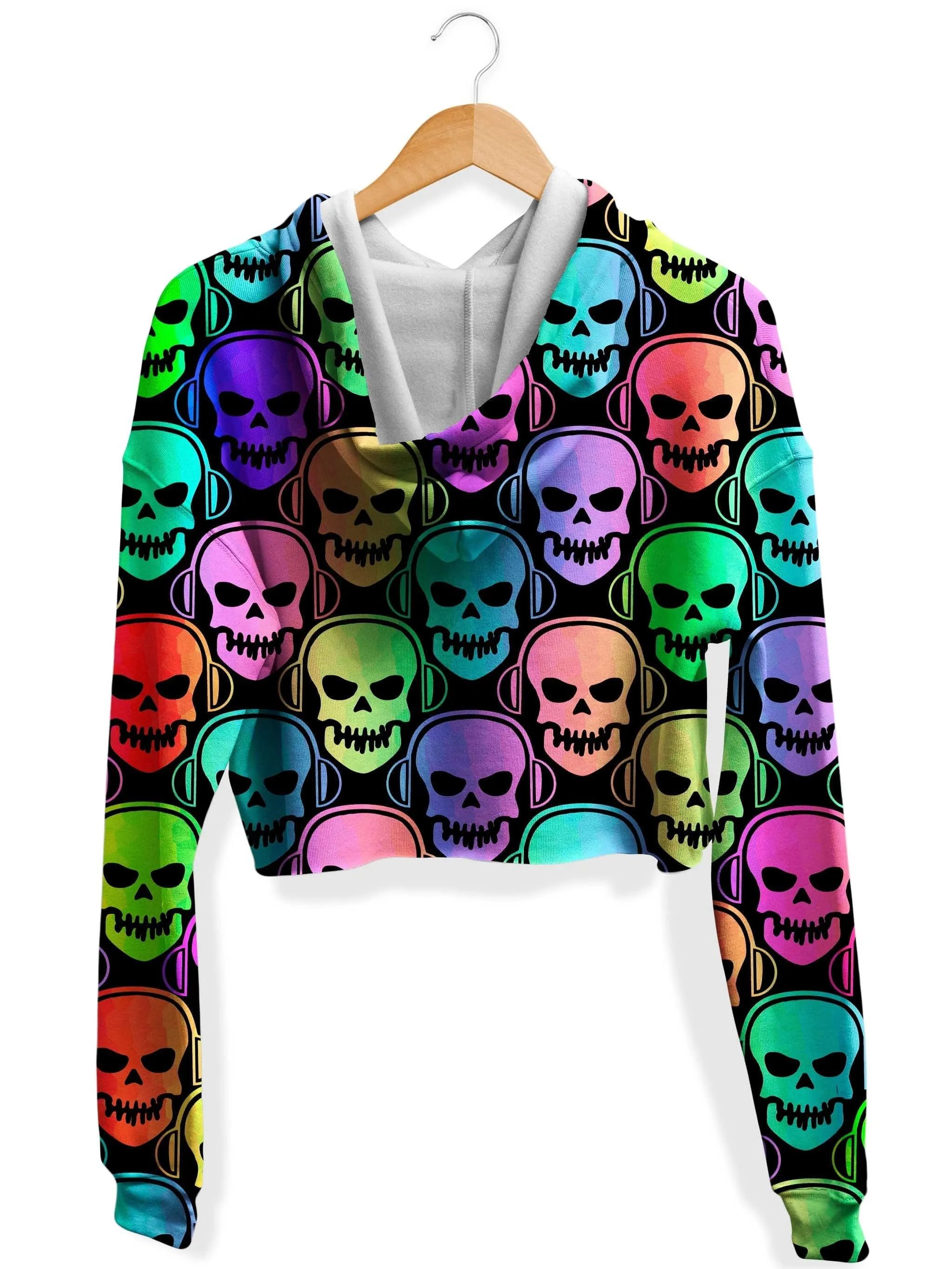 Skull Deejays Fleece Crop Hoodie