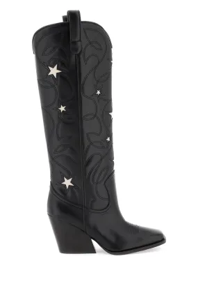 Stella mccartney texan boots with star embroidery 810259 E00122 BLACK STONE