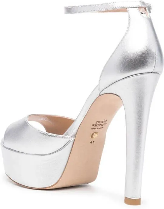 Stuart Weitzman Disco platform 130mm sandals Grey