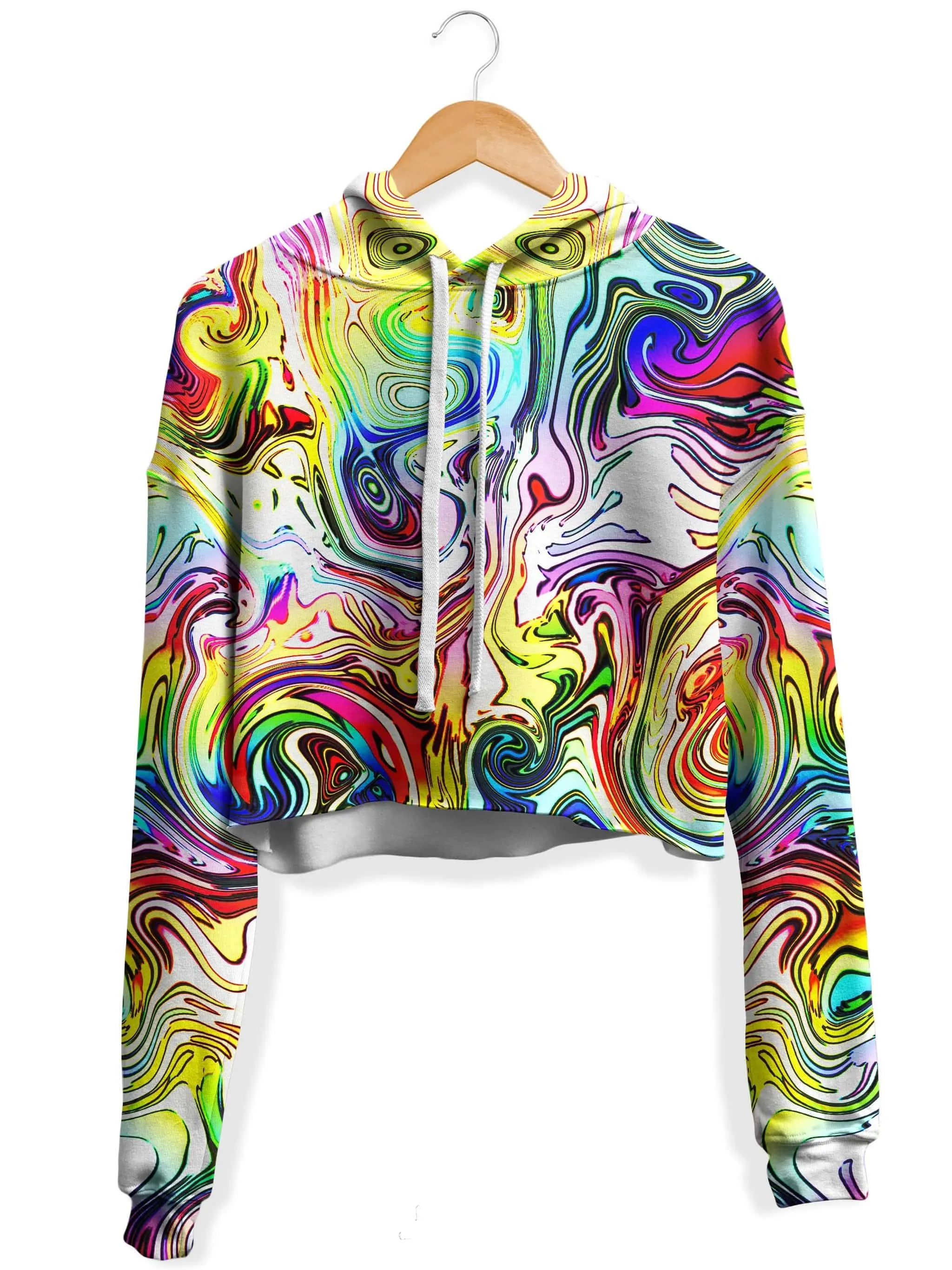 Swirly Gig Fleece Crop Hoodie