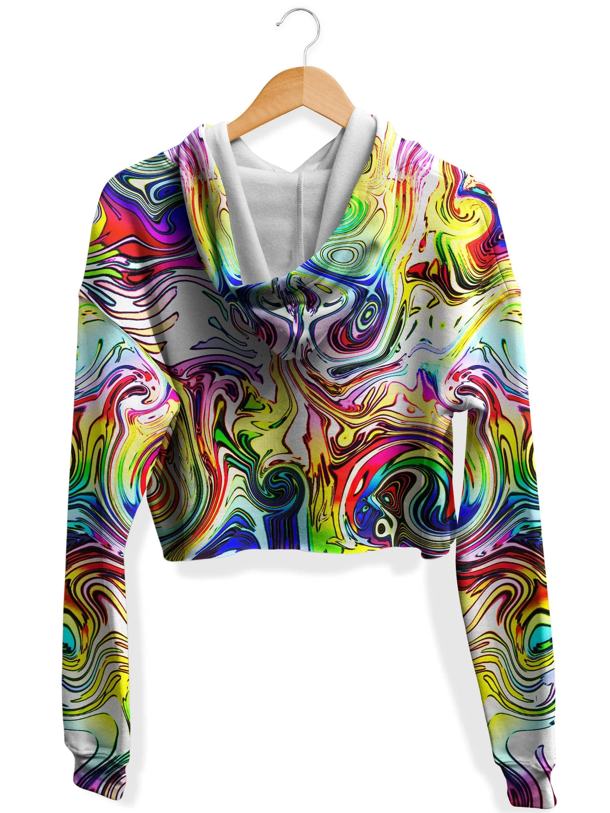 Swirly Gig Fleece Crop Hoodie