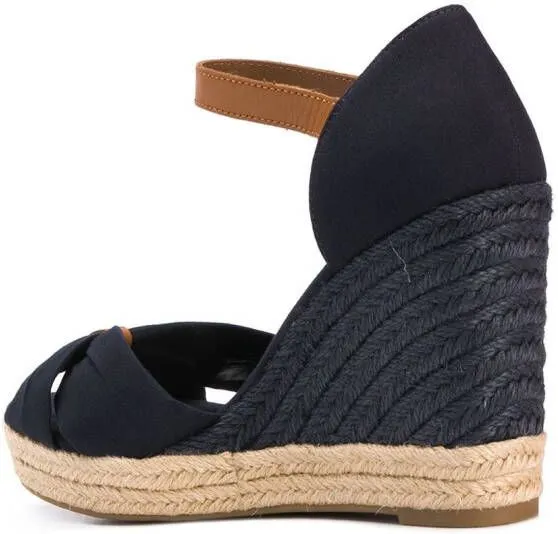 Tommy Hilfiger bow-embellished 100mm wedge sandals Blue