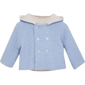 Trotters London Teddy Coat, Pale Blue