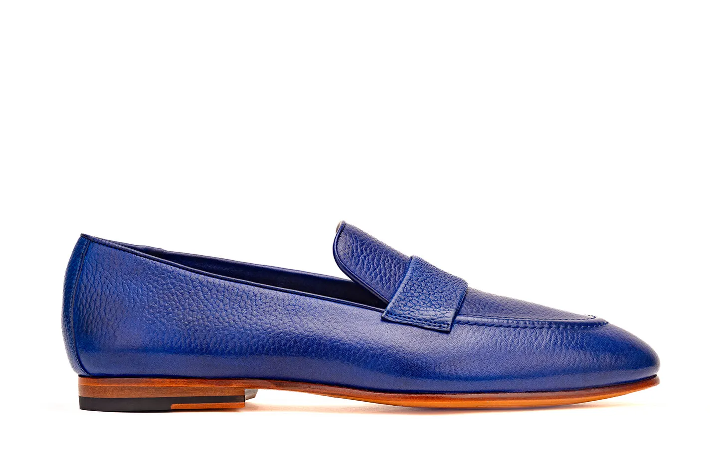 Unlined Penny Strap Loafer with cord stitch on the vamp