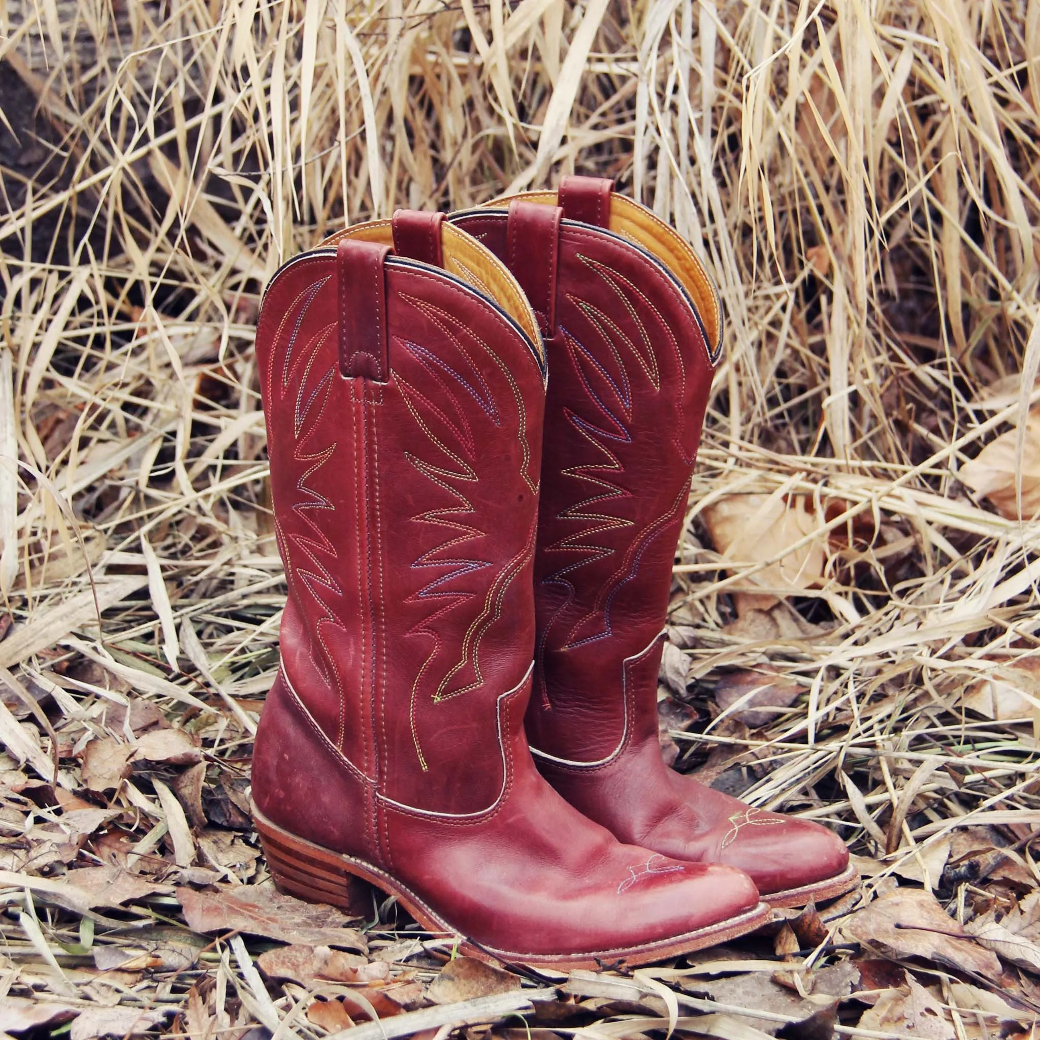 Vintage Feather Stitch Boots