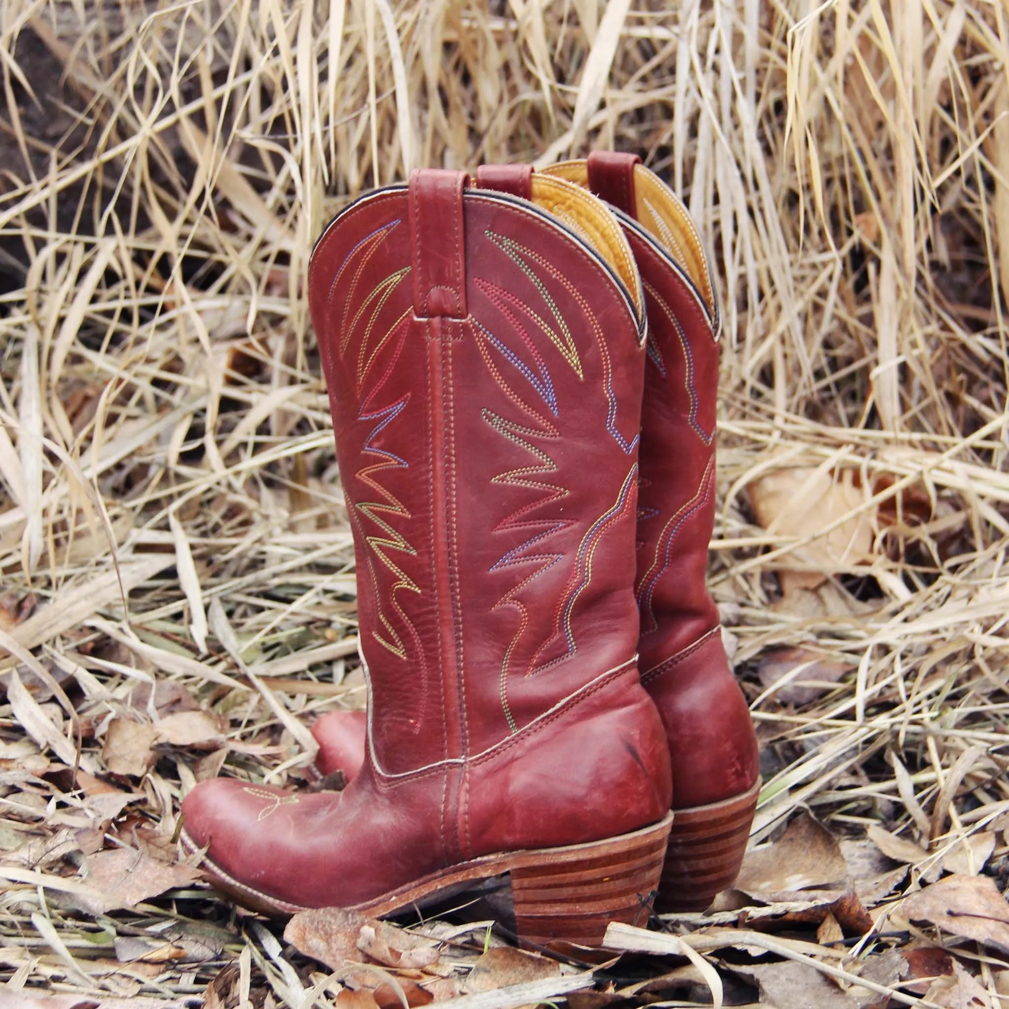 Vintage Feather Stitch Boots