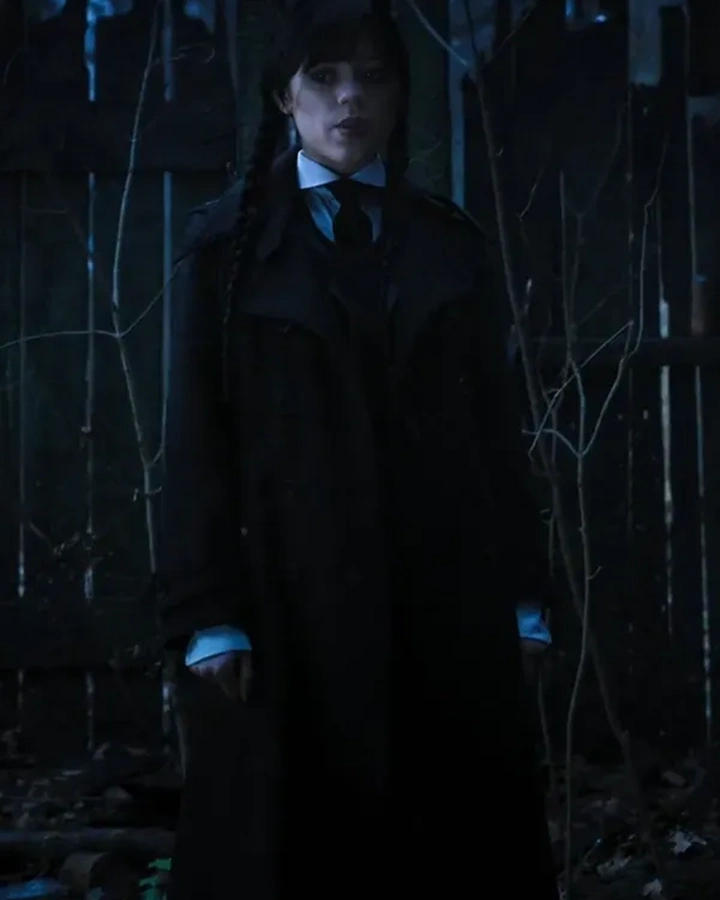 Wednesday 2022 Addams Black Trench Coat