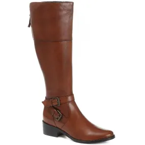 Wide Fit Leather Knee Boots - CARM28509 / 313 436