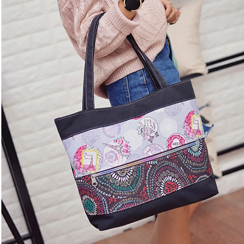 Women Tote Bag Handbag Shoulder Bags Taibal Totem Printed Canvas Casual Designer Handbags bolsos mujer