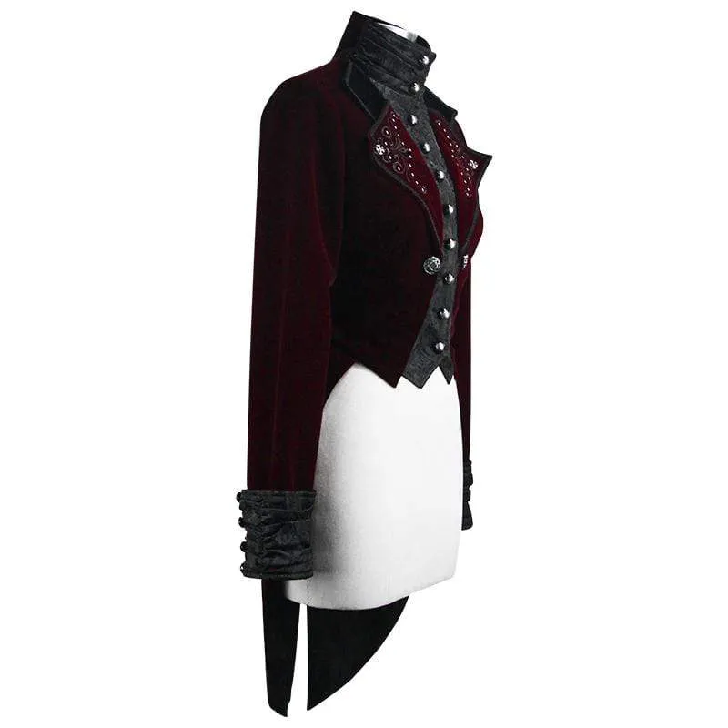 Women's Goth Jacquard Short Dovetail Coat