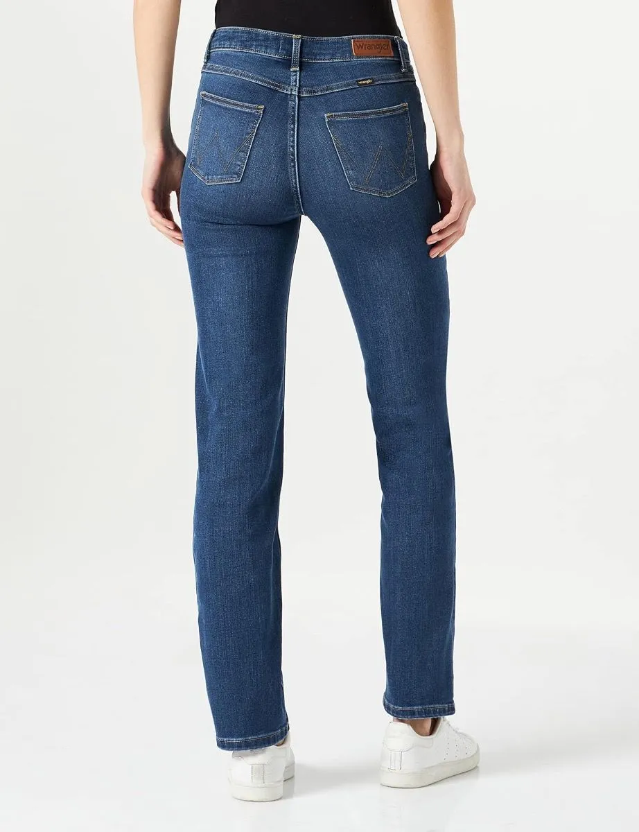 Wrangler High Rise Straight Stretch Jeans Hudson