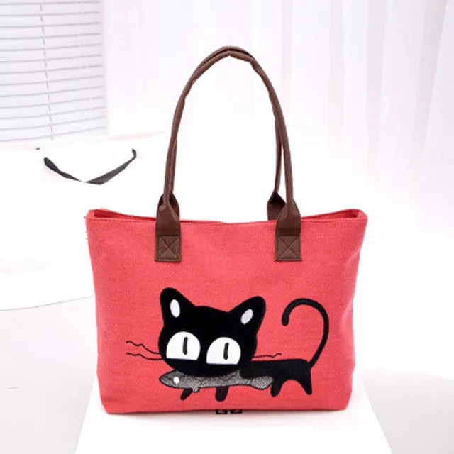 Xiniu Women Small Canvas Bag Cute Cat  Bag Women Shoulder bags  mochila feminina #LREW