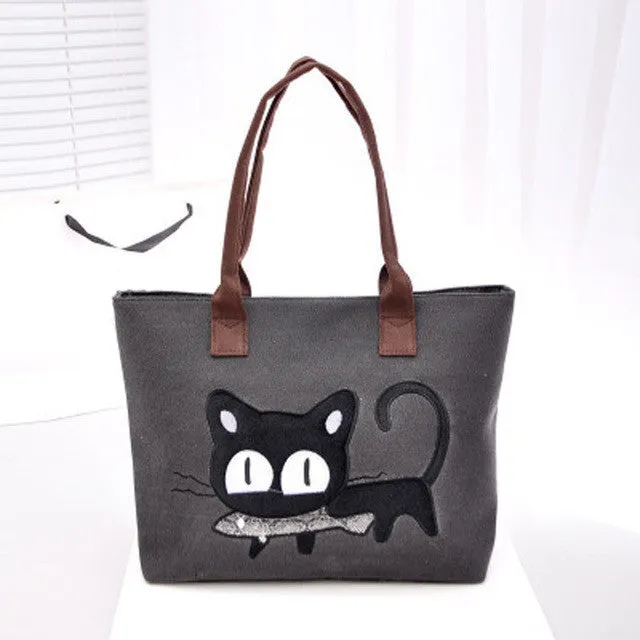 Xiniu Women Small Canvas Bag Cute Cat  Bag Women Shoulder bags  mochila feminina #LREW